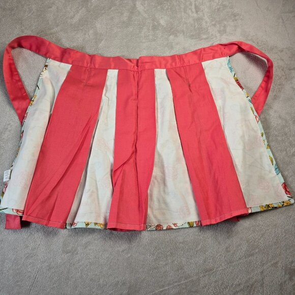 Ritz Apron Half Bluebird Rose Teapot Print Aqua Pink Vintage Cottagecore Kitchen - Picture 10 of 11